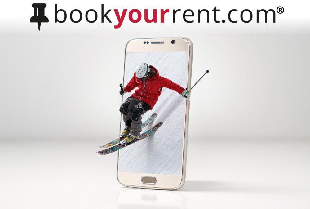 Telephone with skier exiting screen
