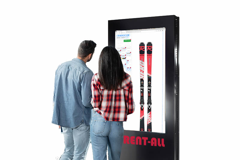 Grosses Totem für Skiverleih